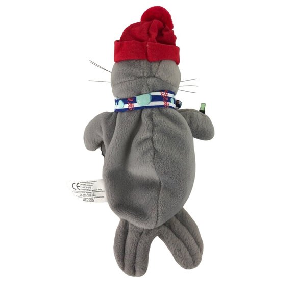 Coca-Cola 1999 Bean Bag Plush Seal in Striped Scarf & Knit Cap Coke - Picture 2 of 11